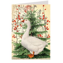 Goose Tree Collage Christmas Card ~ England